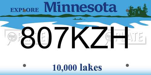 807KZH Minnesota License Plate