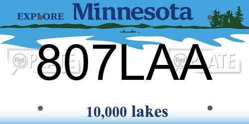807LAA Minnesota License Plate
