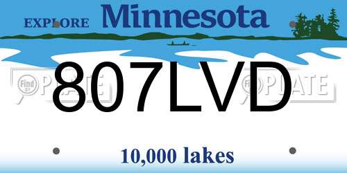 807LVD Minnesota License Plate
