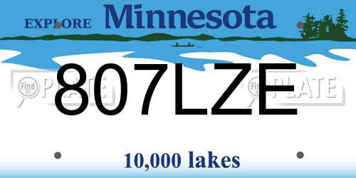 807LZE Minnesota License Plate