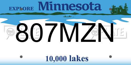 807MZN Minnesota License Plate