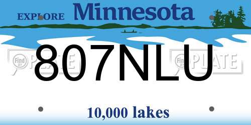 807NLU Minnesota License Plate