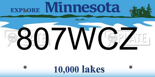 807WCZ Minnesota License Plate