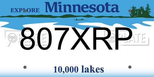 807XRP Minnesota License Plate