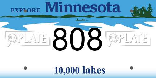 808 Minnesota License Plate