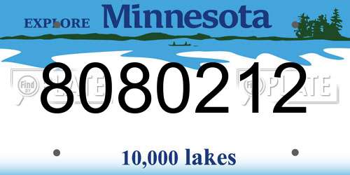 8080212 Minnesota License Plate