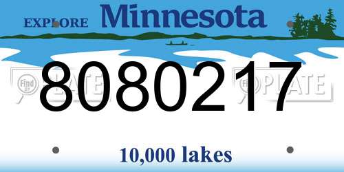 8080217 Minnesota License Plate