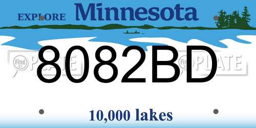 8082BD Minnesota License Plate