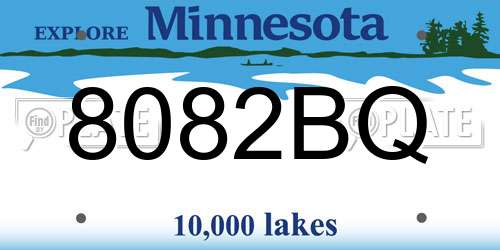 8082BQ Minnesota License Plate