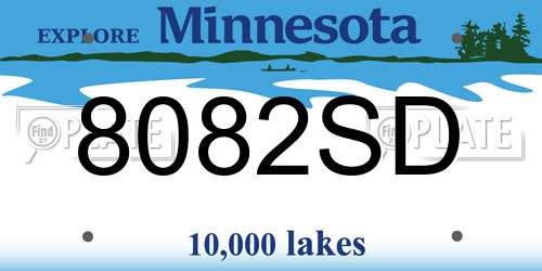 8082SD Minnesota License Plate