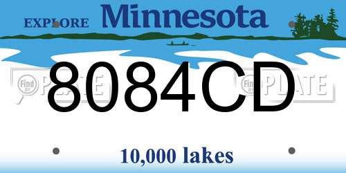 8084CD Minnesota License Plate