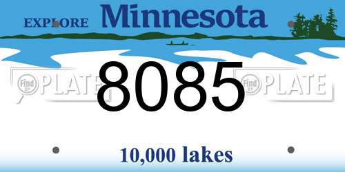 8085 Minnesota License Plate