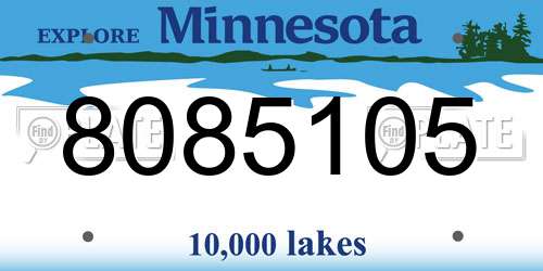 8085105 Minnesota License Plate