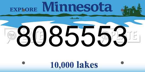8085553 Minnesota License Plate