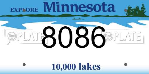 8086 Minnesota License Plate