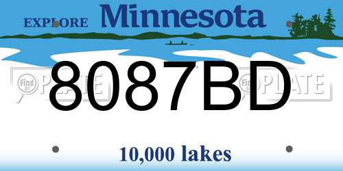 8087BD Minnesota License Plate