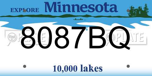 8087BQ Minnesota License Plate