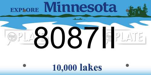 8087II Minnesota License Plate