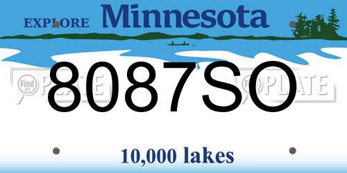 8087SO Minnesota License Plate