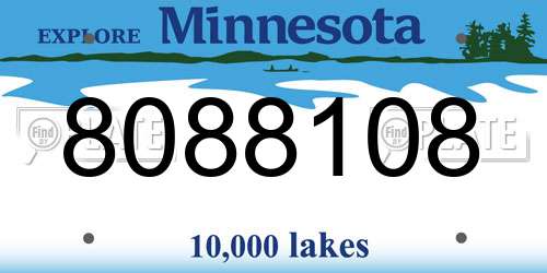 8088108 Minnesota License Plate