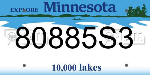 80885S3 Minnesota License Plate