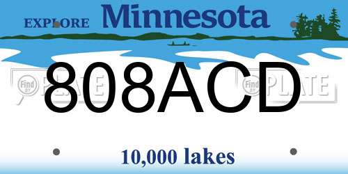 808ACD Minnesota License Plate