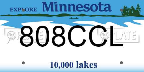 808CCL Minnesota License Plate