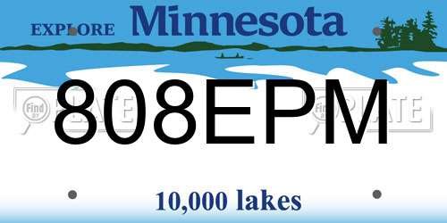 808EPM Minnesota License Plate