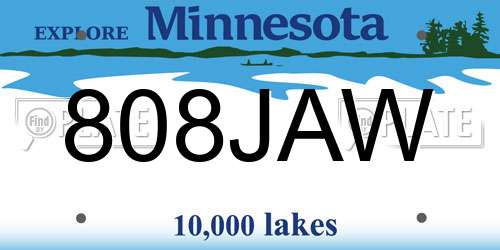 808JAW Minnesota License Plate