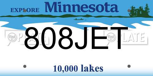 808JET Minnesota License Plate