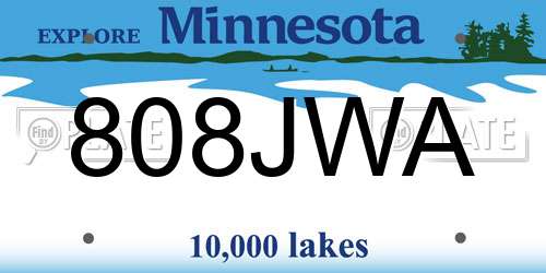 808JWA Minnesota License Plate