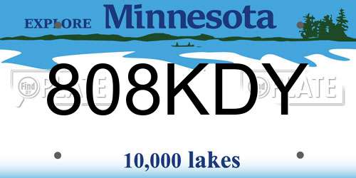 808KDY Minnesota License Plate