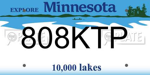 808KTP Minnesota License Plate
