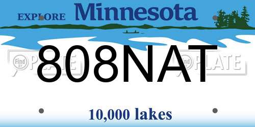 808NAT Minnesota License Plate