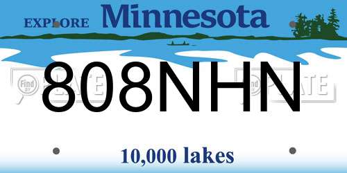 808NHN Minnesota License Plate