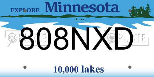 808NXD Minnesota License Plate