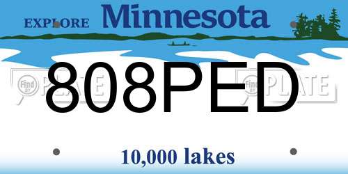 808PED Minnesota License Plate