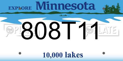 808T11 Minnesota License Plate