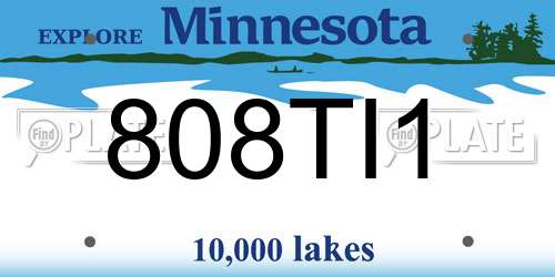 808TI1 Minnesota License Plate