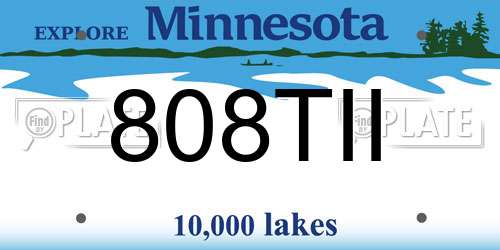 808TII Minnesota License Plate
