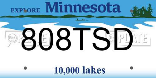 808TSD Minnesota License Plate