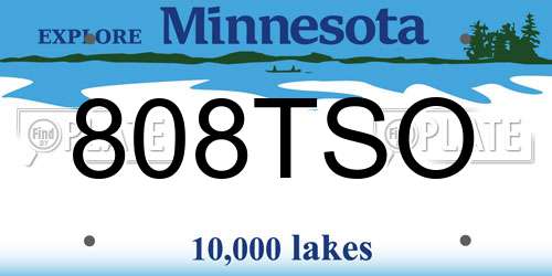 808TSO Minnesota License Plate
