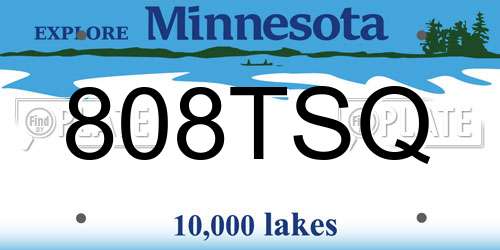 808TSQ Minnesota License Plate