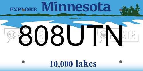 808UTN Minnesota License Plate