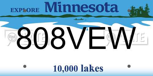 808VEW Minnesota License Plate
