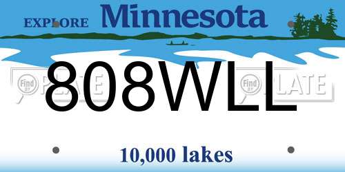 808WLL Minnesota License Plate