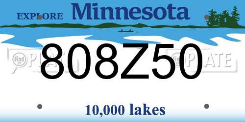 808Z50 Minnesota License Plate