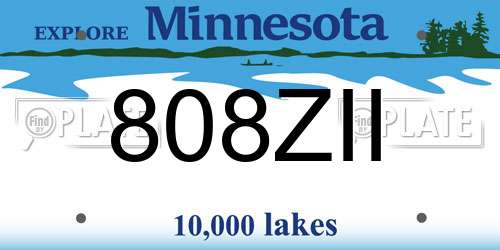808ZII Minnesota License Plate