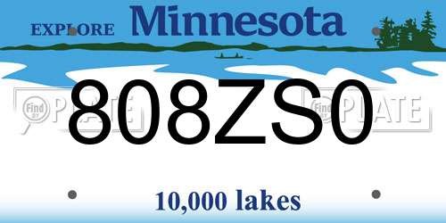 808ZS0 Minnesota License Plate
