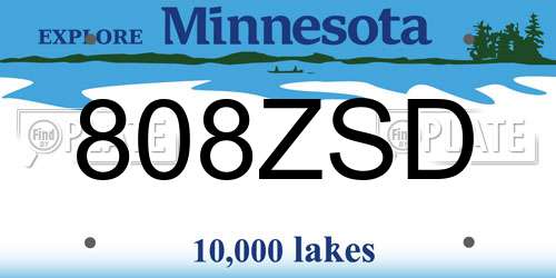808ZSD Minnesota License Plate